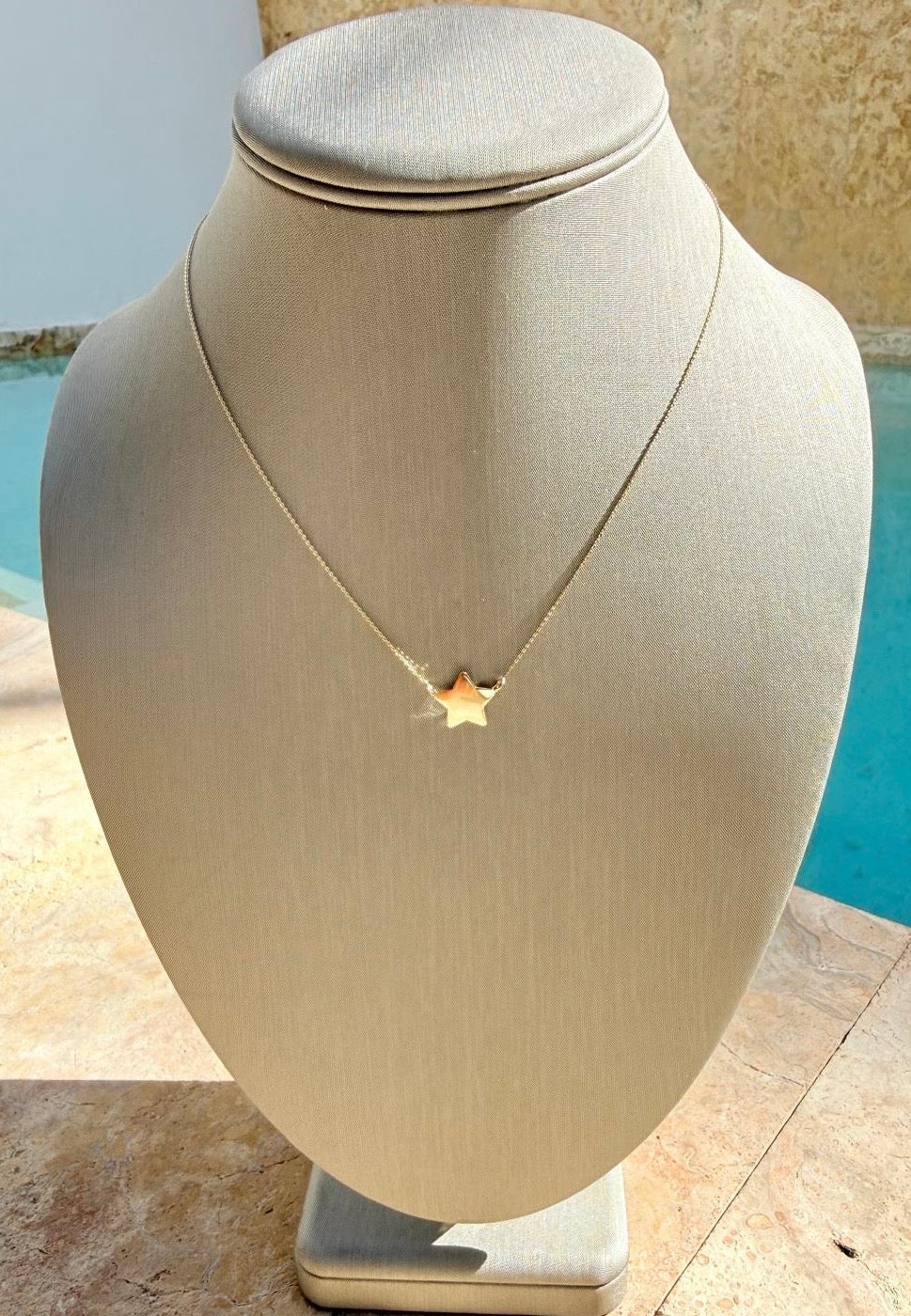 Adjustable 14K Star Choker Necklace