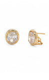Oval shaped stone studs | 18k gold plated | Italian craftsmanship