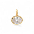 Oval shaped stone + vessel pendant | 18k gold plated | Italian craftmanship