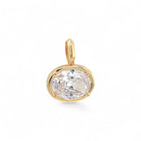 Oval shaped stone + vessel pendant | 18k gold plated | Italian craftmanship