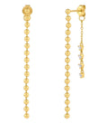 Ball Chain CZ Drop Earrings Gold