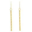 14K Gold Cylinder Bar Earrings