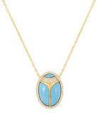 Elevated Scarab Turquoise Necklace