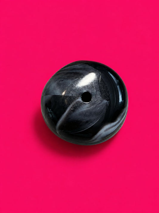 Black Resin Bead