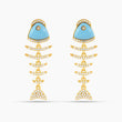 Elevated Fish Turquoise Drop Earrings