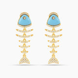 Elevated Fish Turquoise Drop Earrings