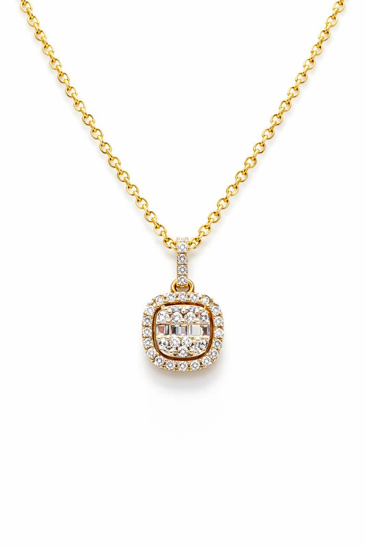 10K Gold Square Pendant