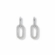 Double Oval Silver Huggies