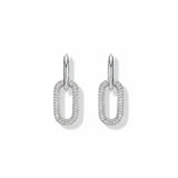 Double Oval Silver Huggies