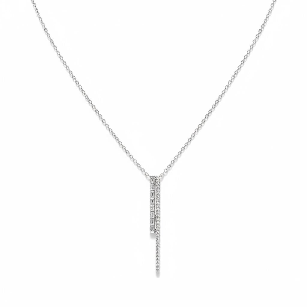 Linear Baguette Pave Necklace