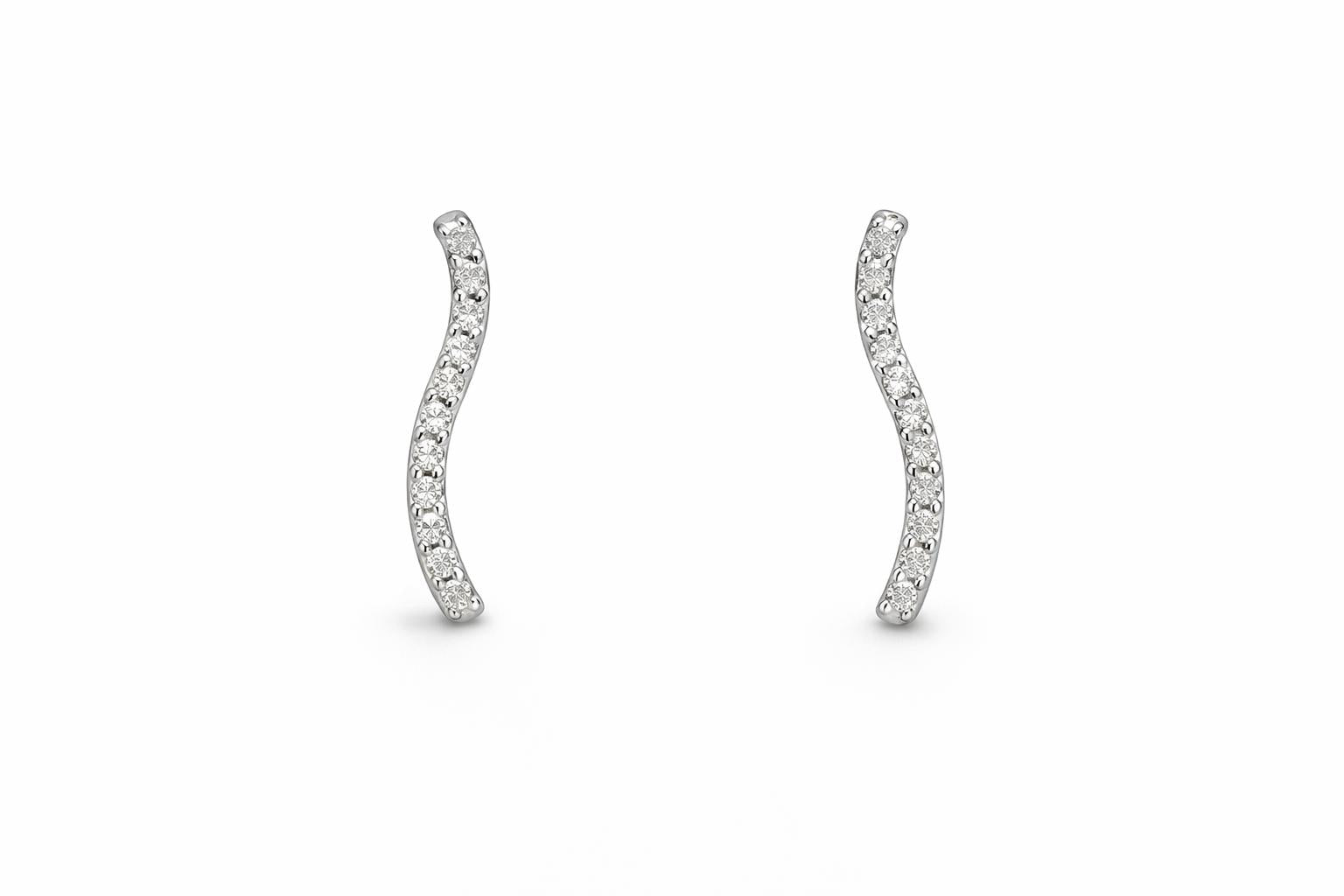 14K Wavy String Studs