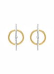 10K Gold Two Tone Earring Studs