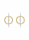 10K Gold Two Tone Earring Studs