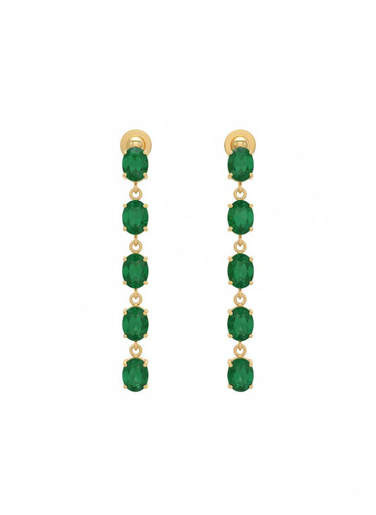 18K Gold Emerald Earring