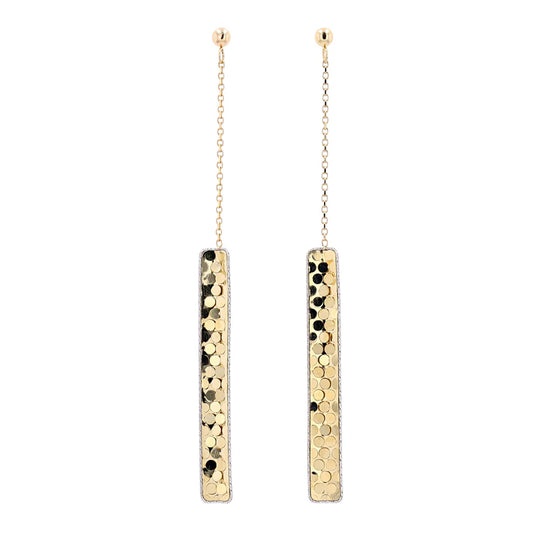 14K Gold Dust Dangle Earrings