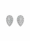 10K Pear Shaped Illusion Studs