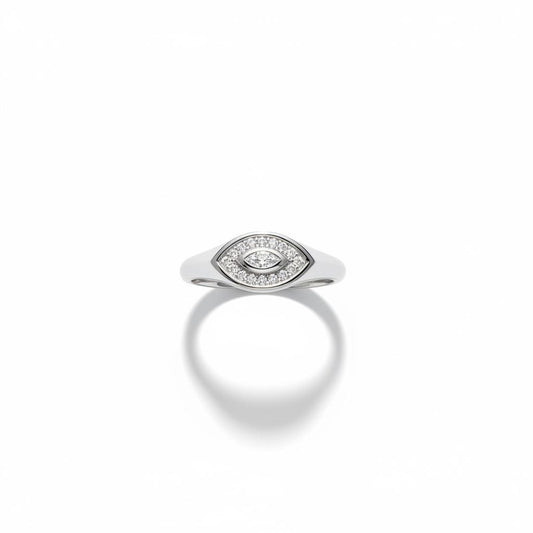 Pave Eye Pinky Ring Size 4