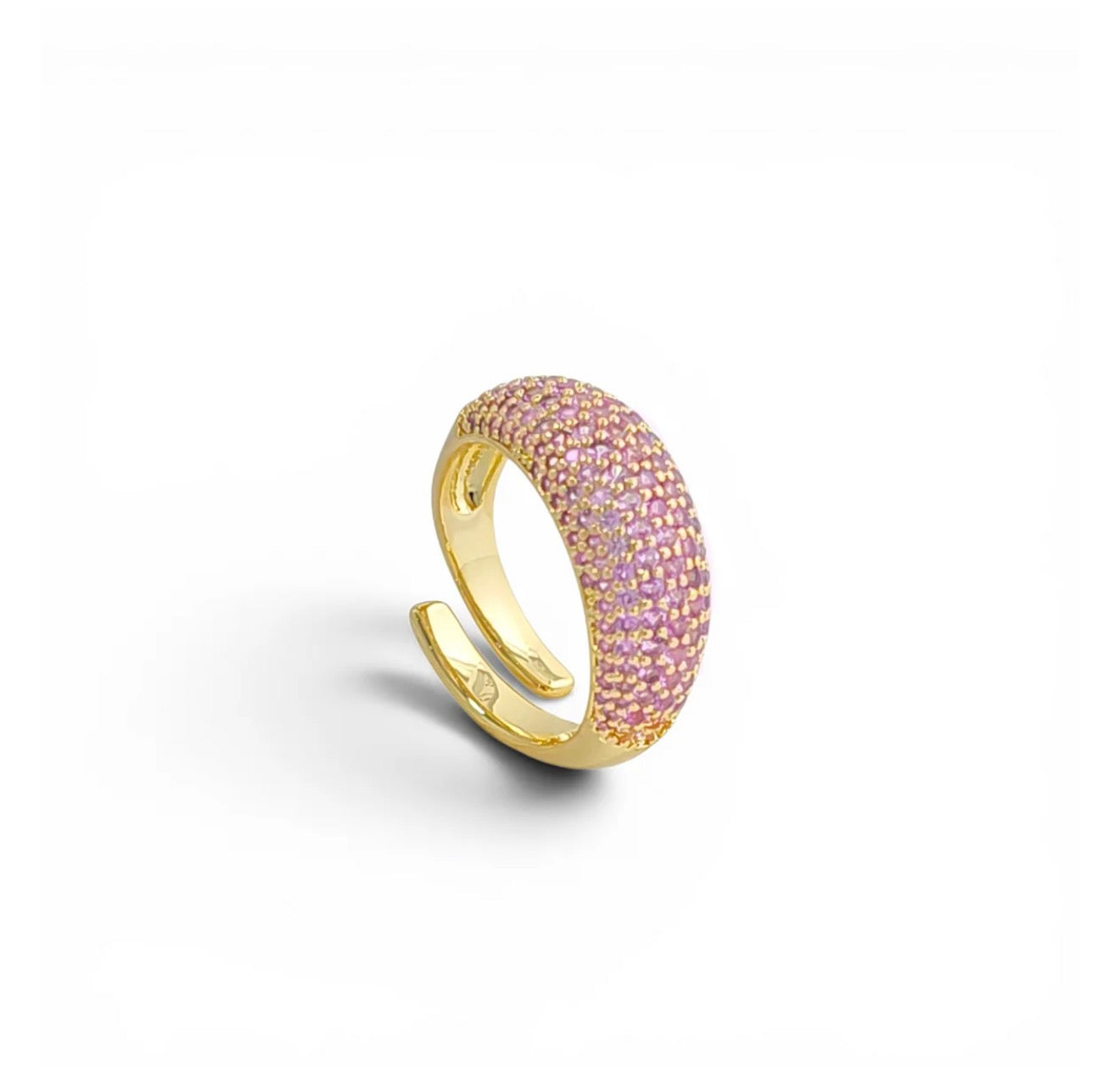 Dome Pavé pinky Ring | 18 Karat Gold Plated | Italian Craftsmanship