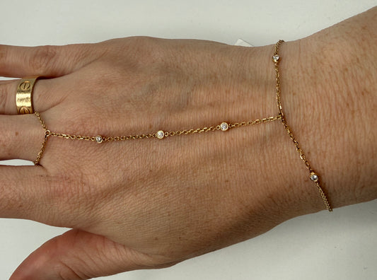 14K Diamond Hand Chain