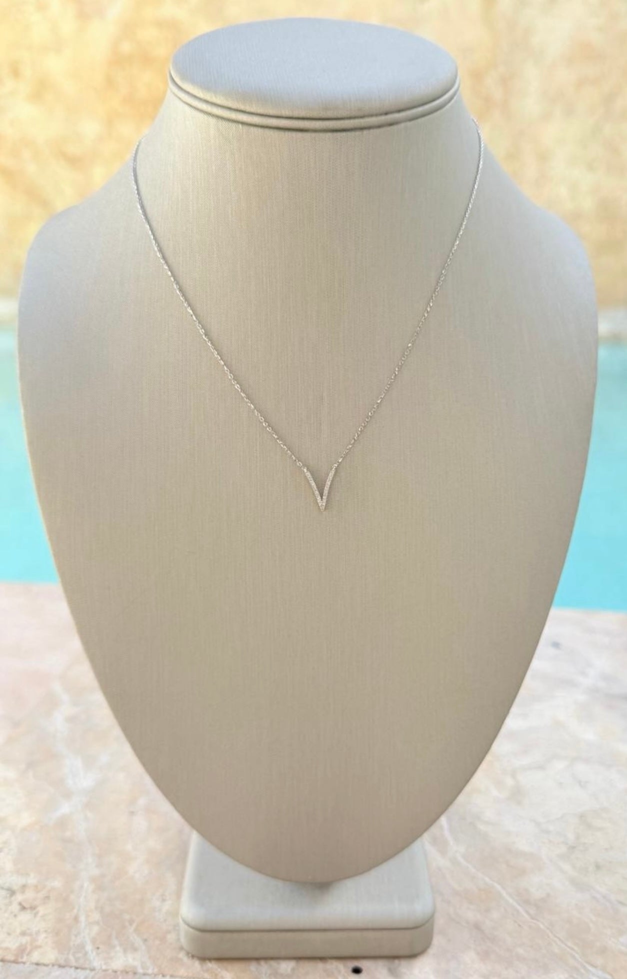 14K V Diamond Necklace