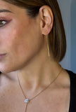 10K Bar Drop Earrings