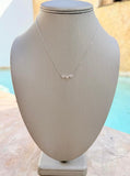 14K White Gold Hearts Necklace