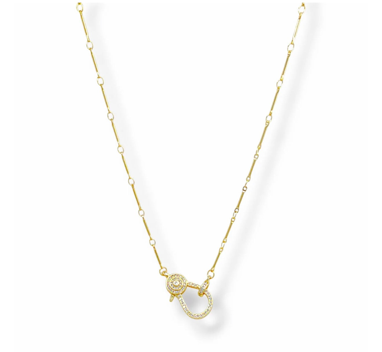 Fancy Thin necklace | Front lobster clasp for pendants | 18k gold plated | Italian craftsmanship