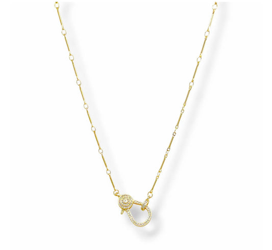 Fancy Thin necklace | Front lobster clasp for pendants | 18k gold plated | Italian craftsmanship