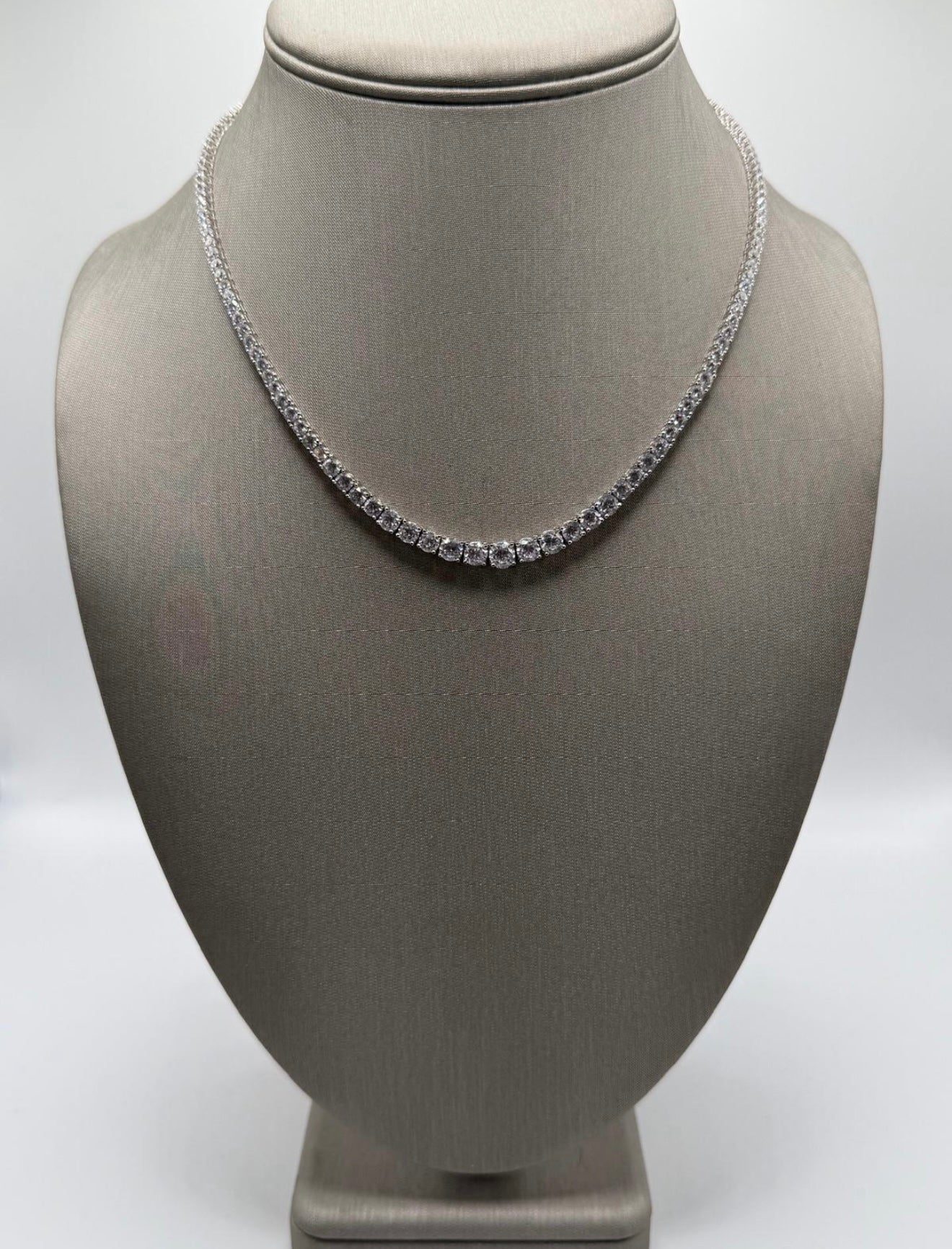 Sterling Silver 925 CZ Tennis Necklace