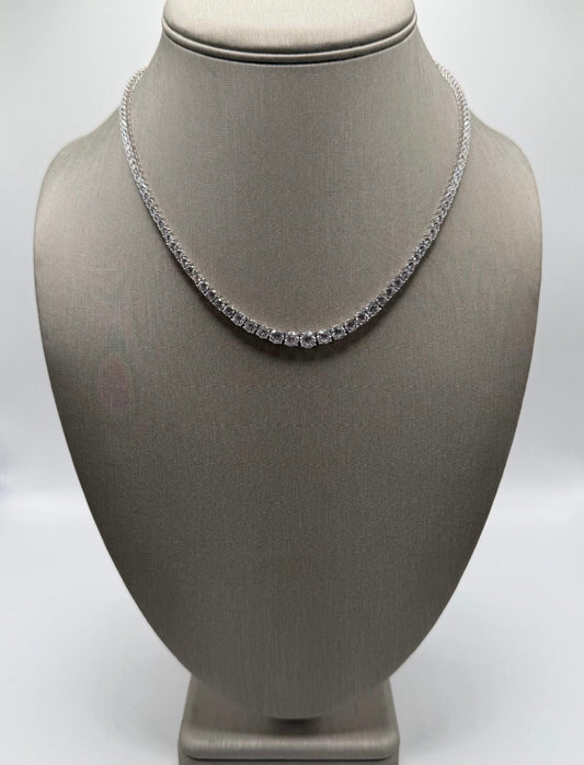 Sterling Silver 925 CZ Tennis Necklace