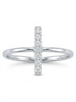 14K White Gold Bar Ring S7