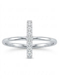 14K White Gold Bar Ring S7