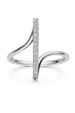 10K White Gold Line Ring S7