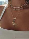 Fancy Thin necklace | Front lobster clasp for pendants | 18k gold plated | Italian craftsmanship
