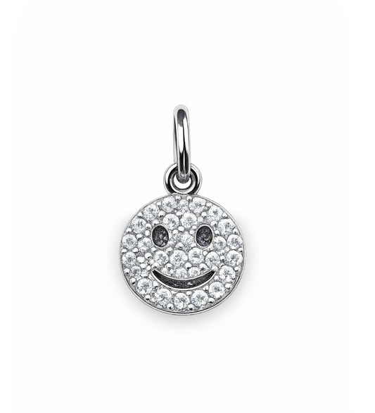 14K White Gold Happy Face Pendant