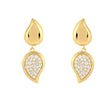 Double Teardrop Pave Drop Earrings Gold