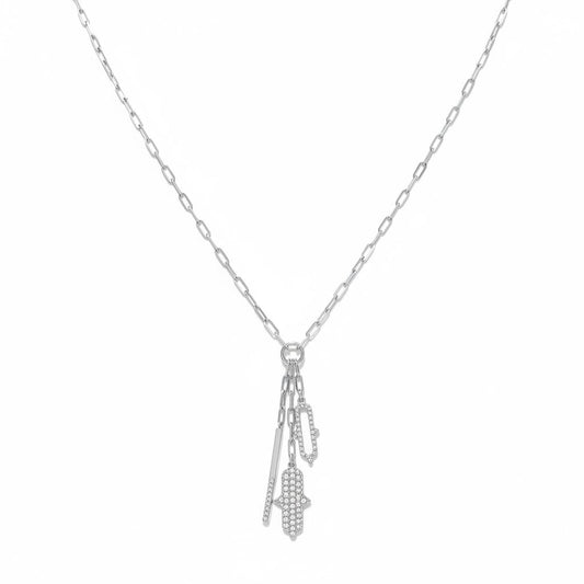 Modern Link Hamsa Necklace