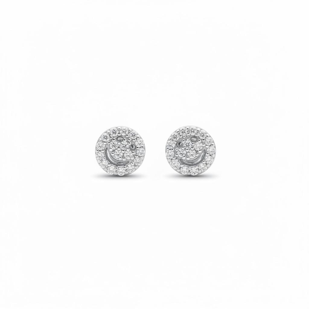 Mini Smiley Stud Silver