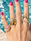 Pavé cz Pinky Ring – 18 GP Italian Craftsmanship | PINKY Collection