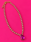 Raspberry Drop Necklace