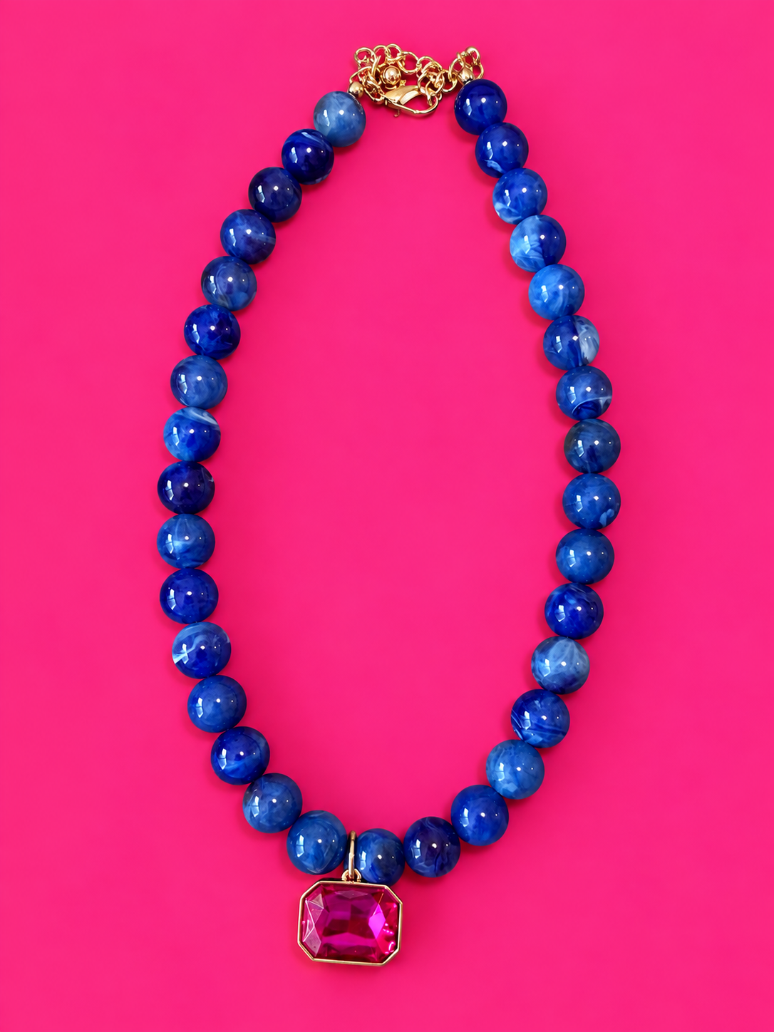 Blue Raspberry Pop Necklace