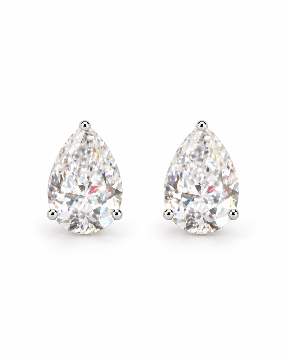 The Pear Brilliance Moissanite Studs