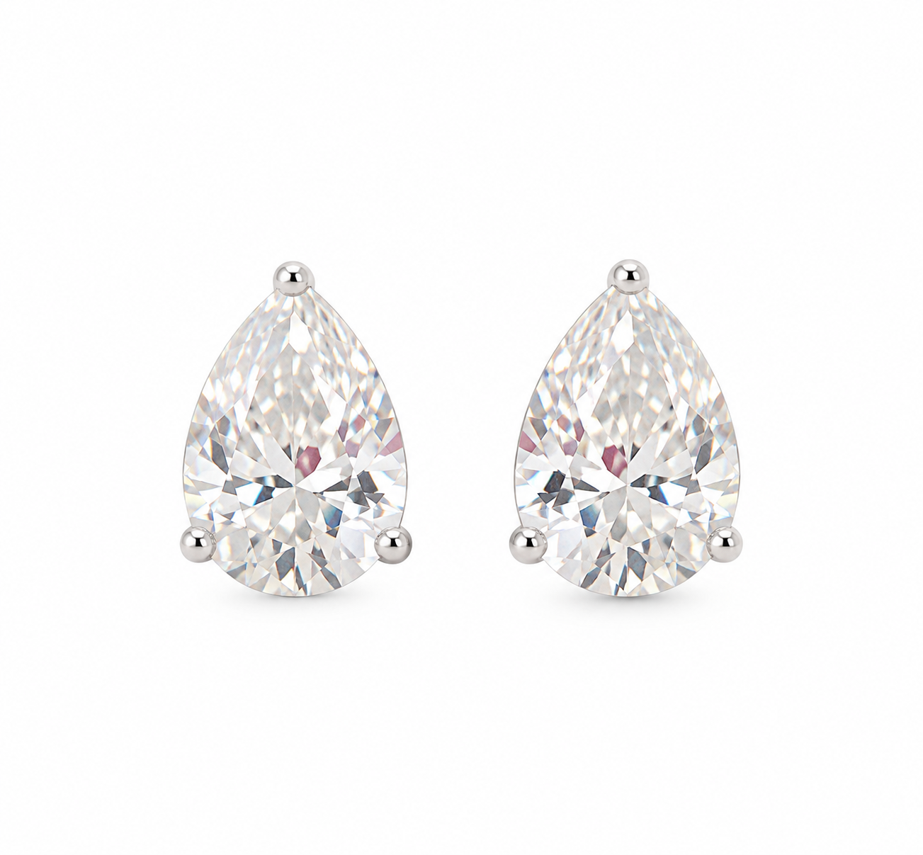 The Pear Brilliance Moissanite Studs