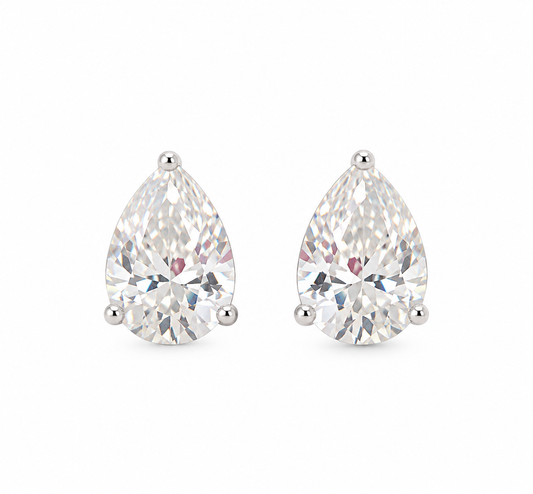 The Pear Brilliance Moissanite Studs