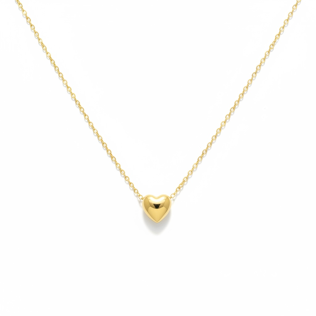 14K Puffed Heart