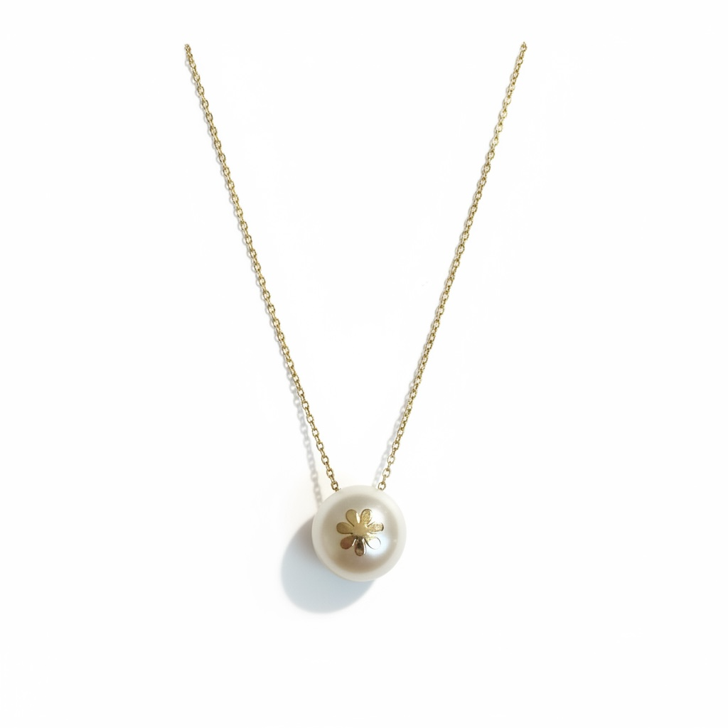 14K Flower Pearl
