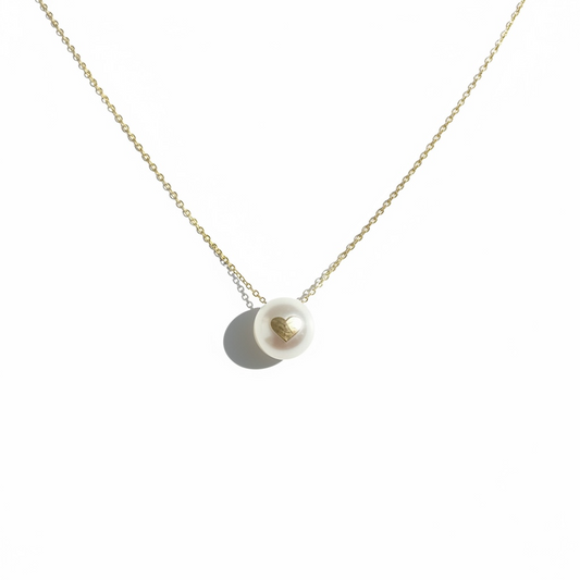 14K Heart Pearl