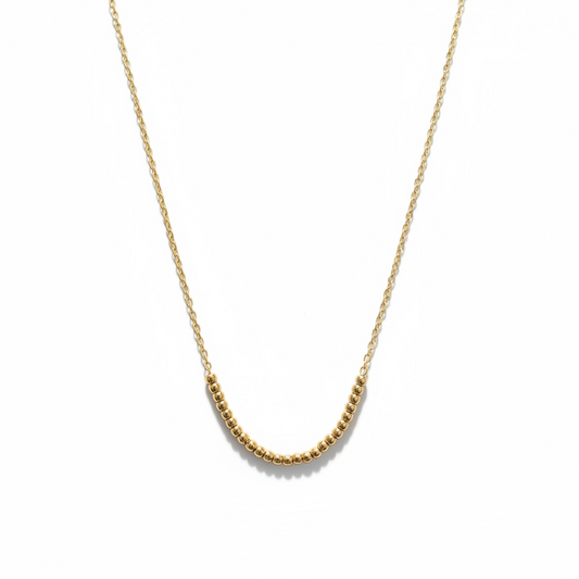 14K Bead Row Necklace