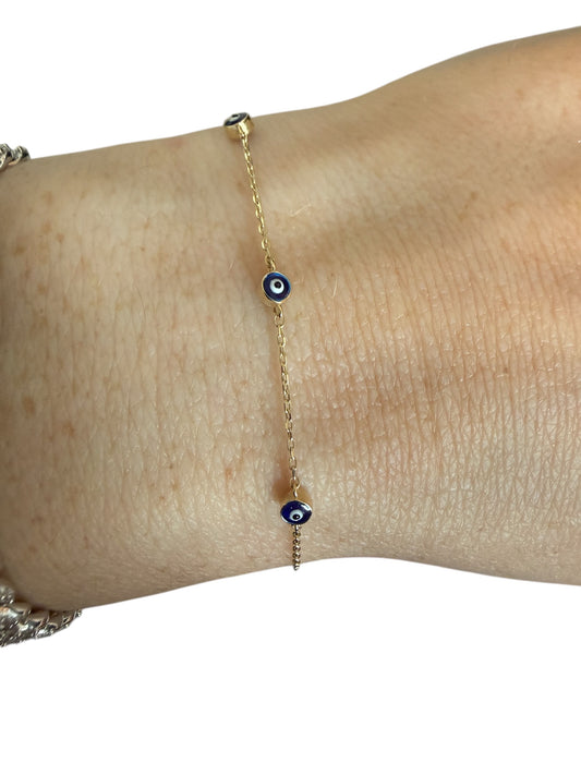 14K Gold Evil Eye Bracelet