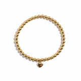 Gold Filled Bead 14K Gold Heart Elastic Bracelet
